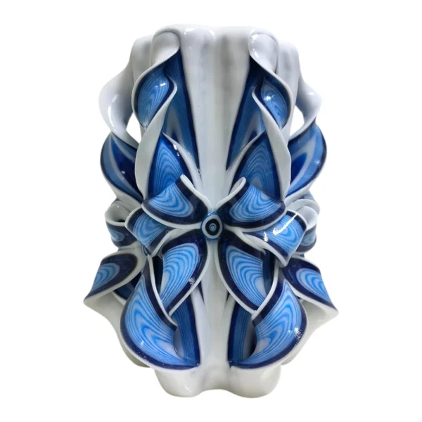 FACET Major — Lumânare decorativă sculptată PREMIUM, Azure Regal — detaliu 3 FACET Major — Lumânare decorativă sculptată PREMIUM, Azure Regal — detaliu 3