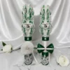 EMERIS — Set 2 lumanari nunta personalizate — verde smarald — detaliu 2