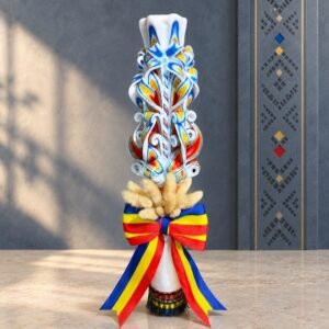 carpatia-lumanare-ceremoniala-sculptata-premium-tricolor-romanesc CARPATIA – Lumânare ceremonială sculptată Tricolor Românesc