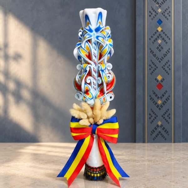 CARPATIA – Lumânare ceremonială sculptată Tricolor Românesc