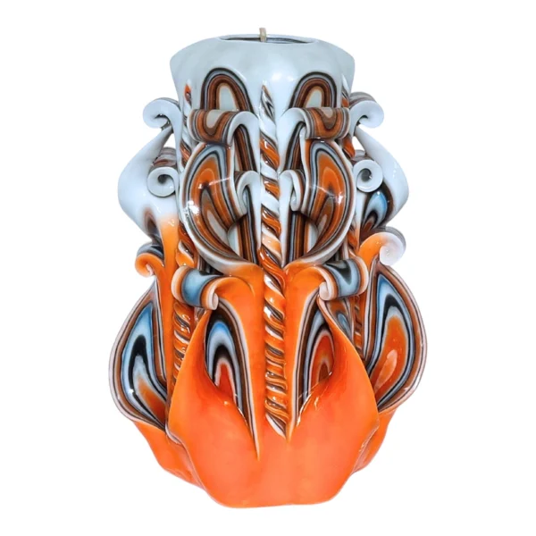 ARCADIA Major — Lumânare decorativă sculptată PREMIUM, Chihlimbar Glorios — detaliu 2 ARCADIA Major — Lumânare decorativă sculptată PREMIUM, Chihlimbar Glorios — detaliu 2