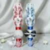 DUALIS — Set 2 lumanari nunta personalizate — Roșu & Albastru — detaliu 3